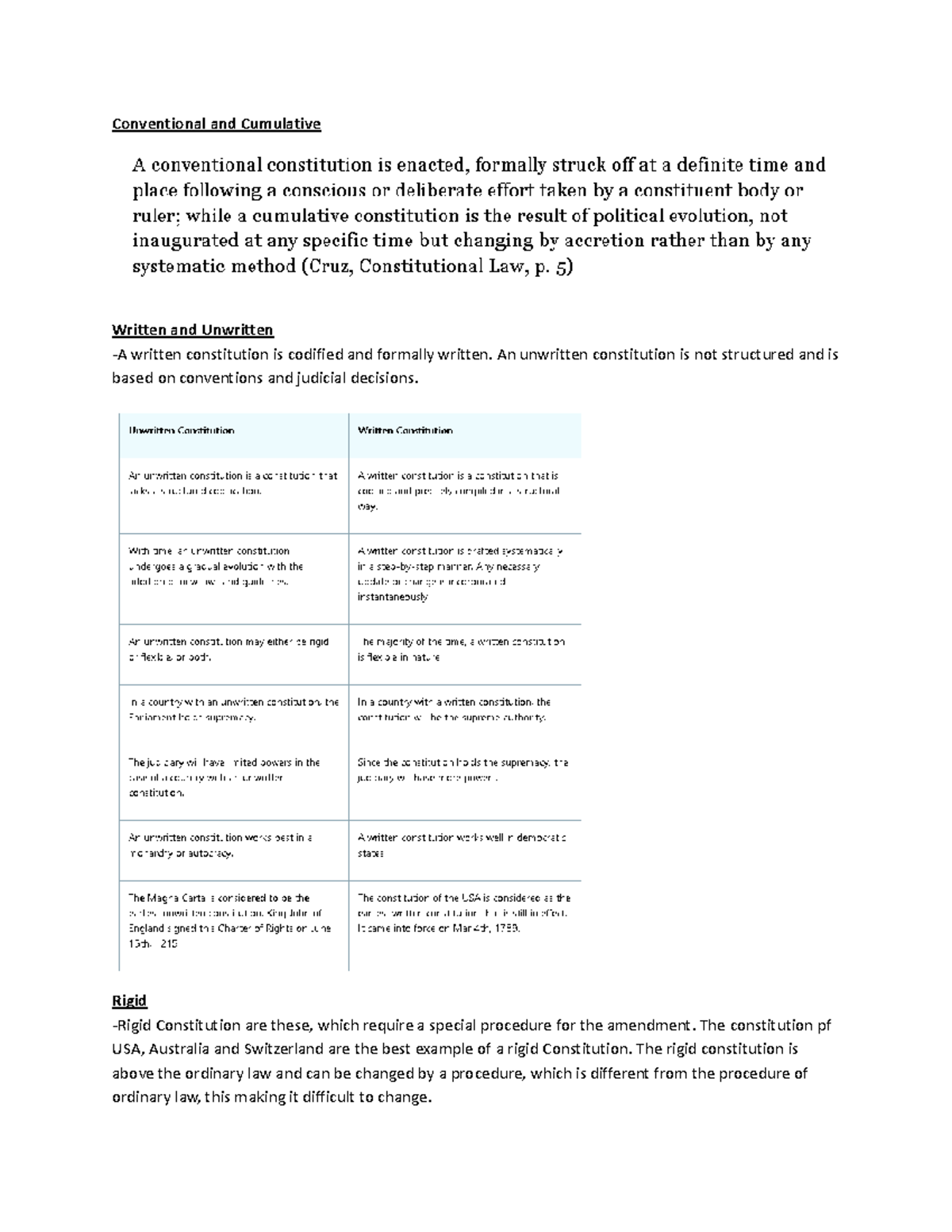 Her HW - LEC NOTES - Conventional and Cumulative Written and Unwritten ...