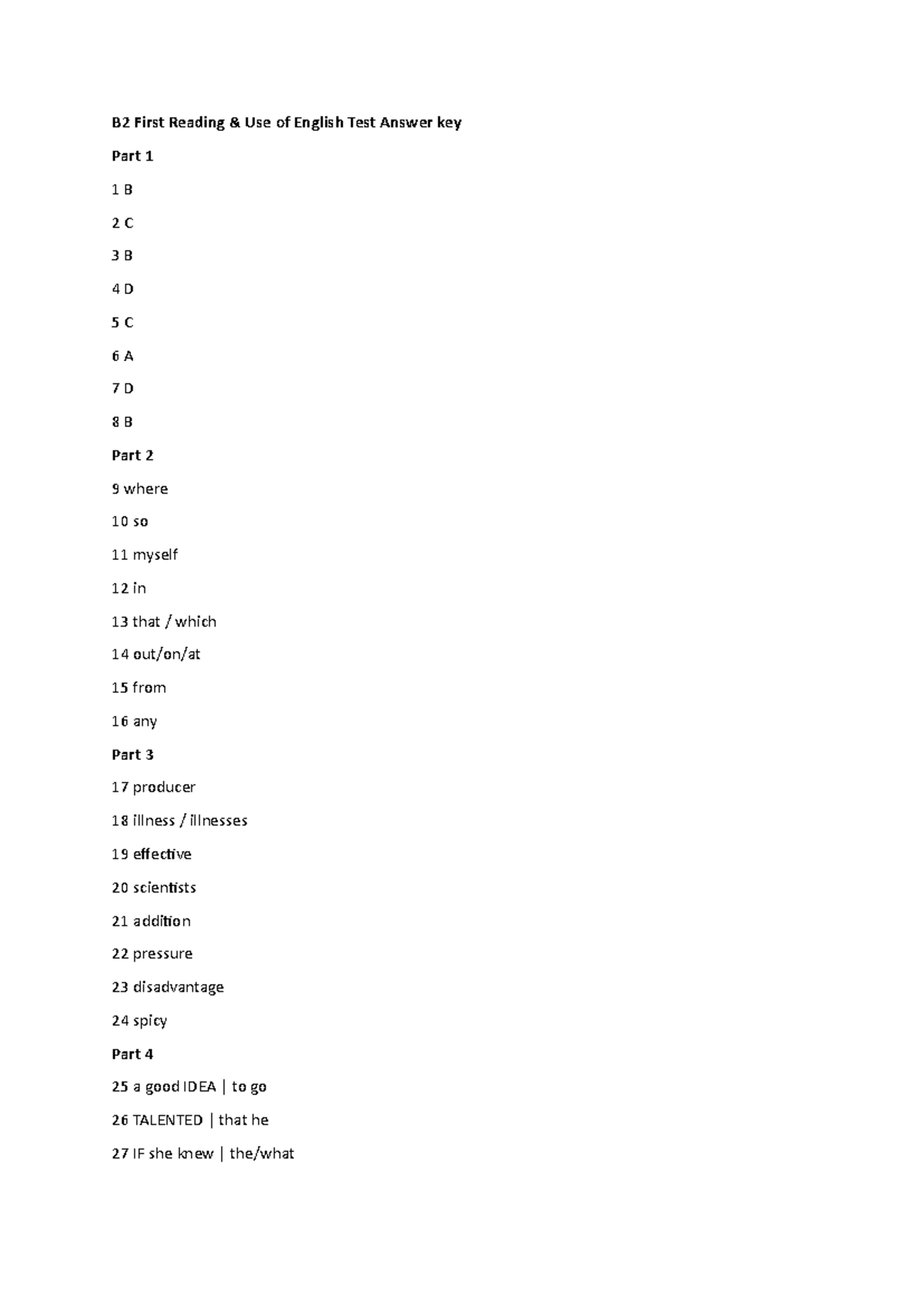 697493 b2 first reading use of english test answer key - Aprendizaje de ...