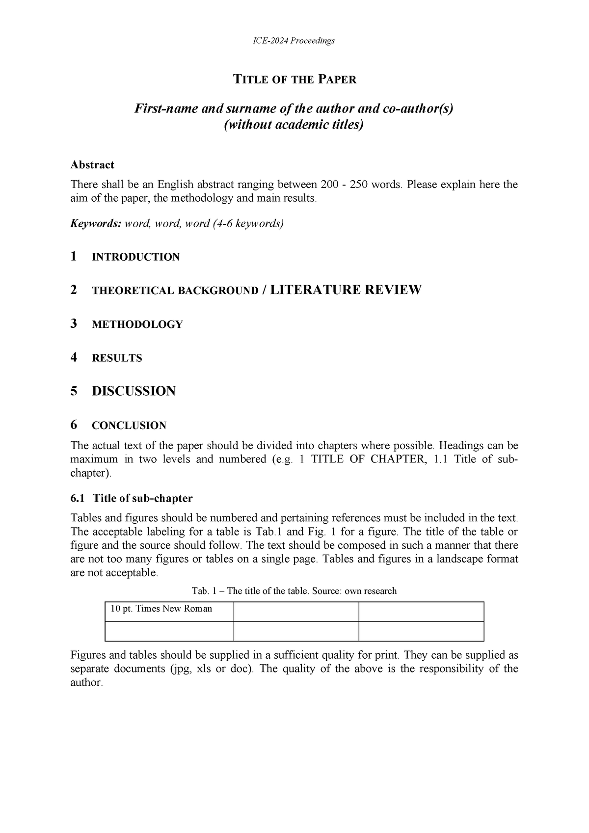 ICE 2024 Template TITLE OF THE PAPER First Name And Surname Of The   Thumb 1200 1697 