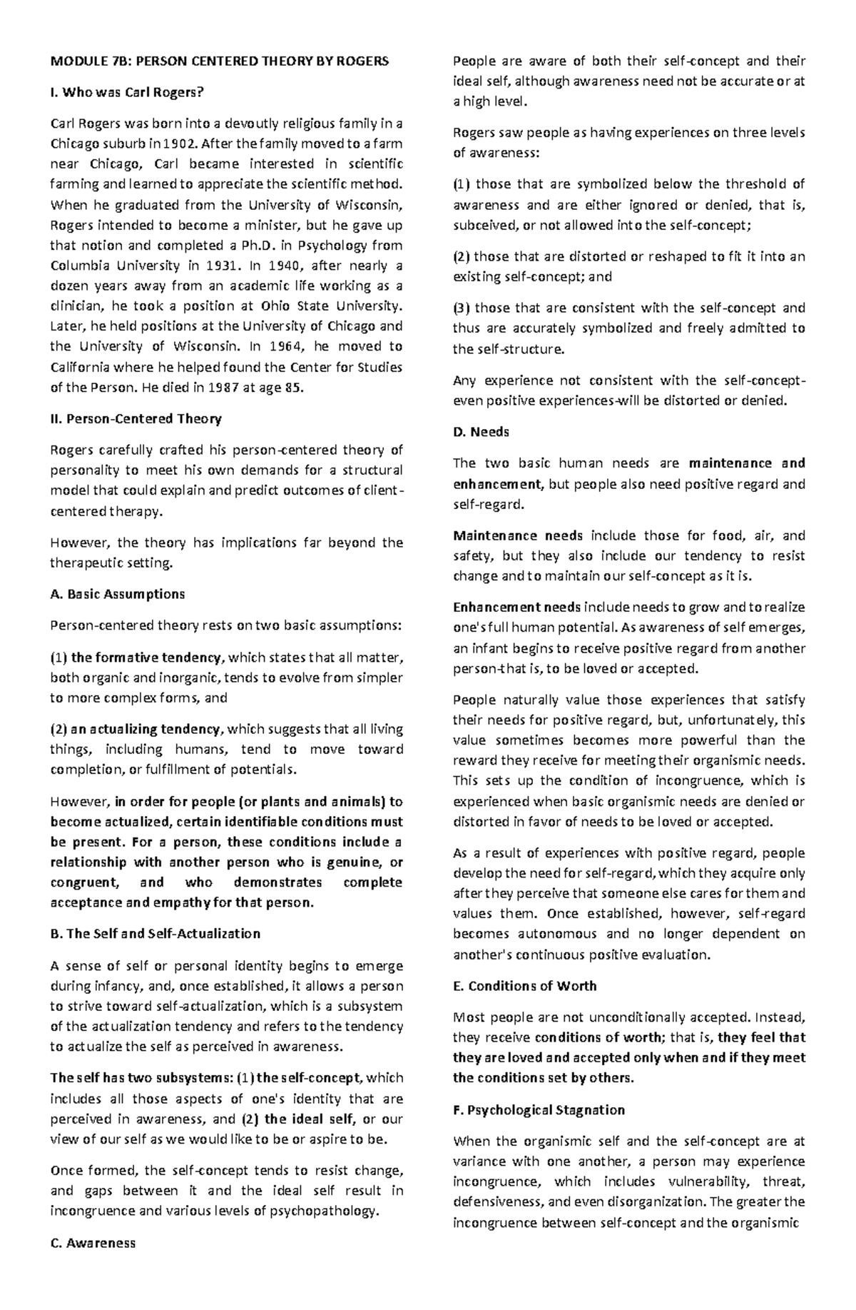 Person Centered Theory By Rogers - AB Psychology - La Salle - Dasma ...