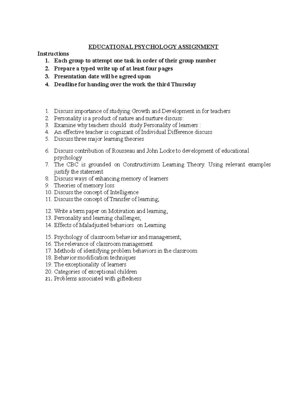 Educational Psychology Assignment undergraduate mmu - EDUCATIONAL ...