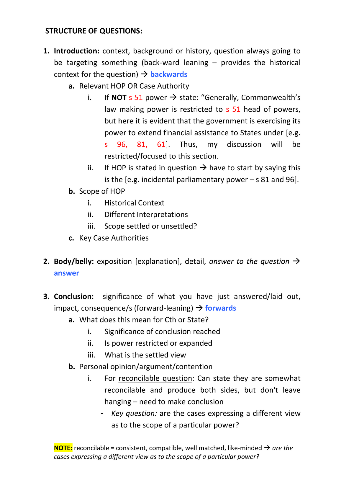 Structure OF Questions - STRUCTURE OF QUESTIONS: 1. Introduction ...