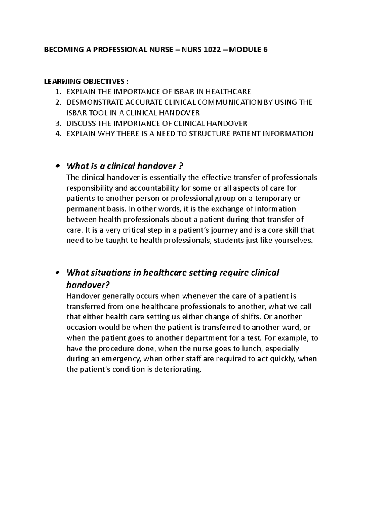 Becoming A Professional Nurse - BECOMING A PROFESSIONAL NURSE – NURS ...