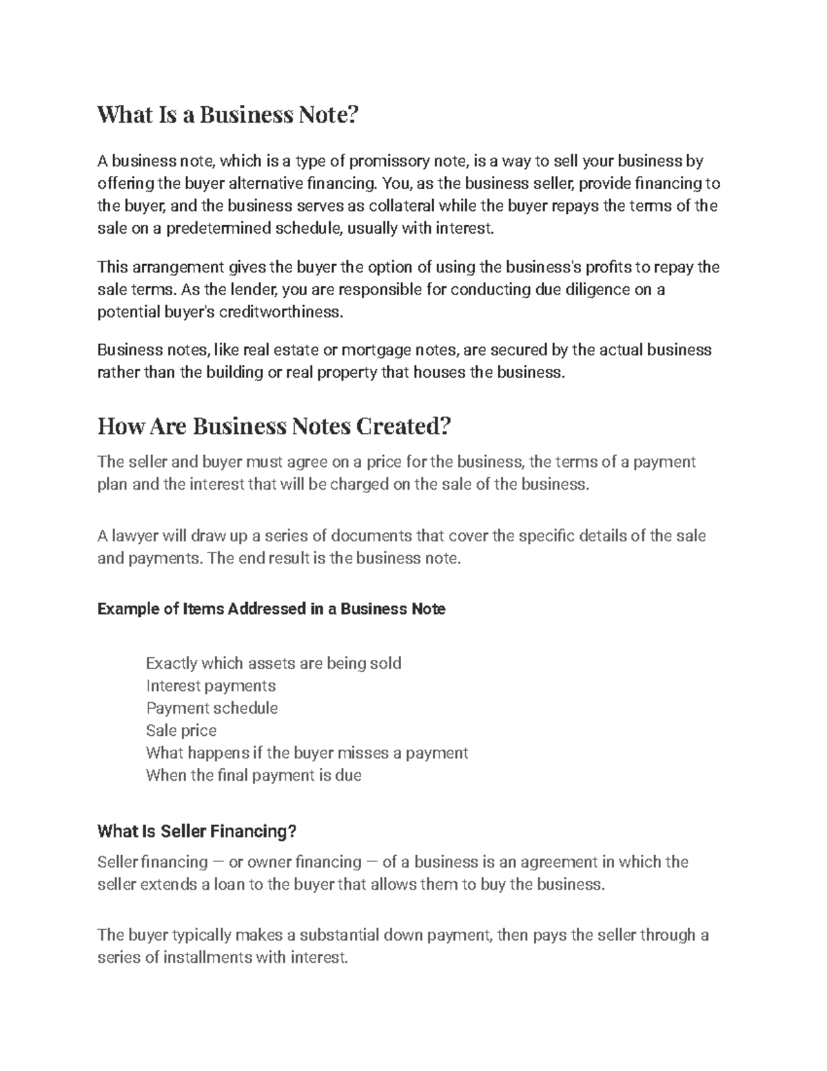 Business Note What Is a Business Note? A business note, which is a