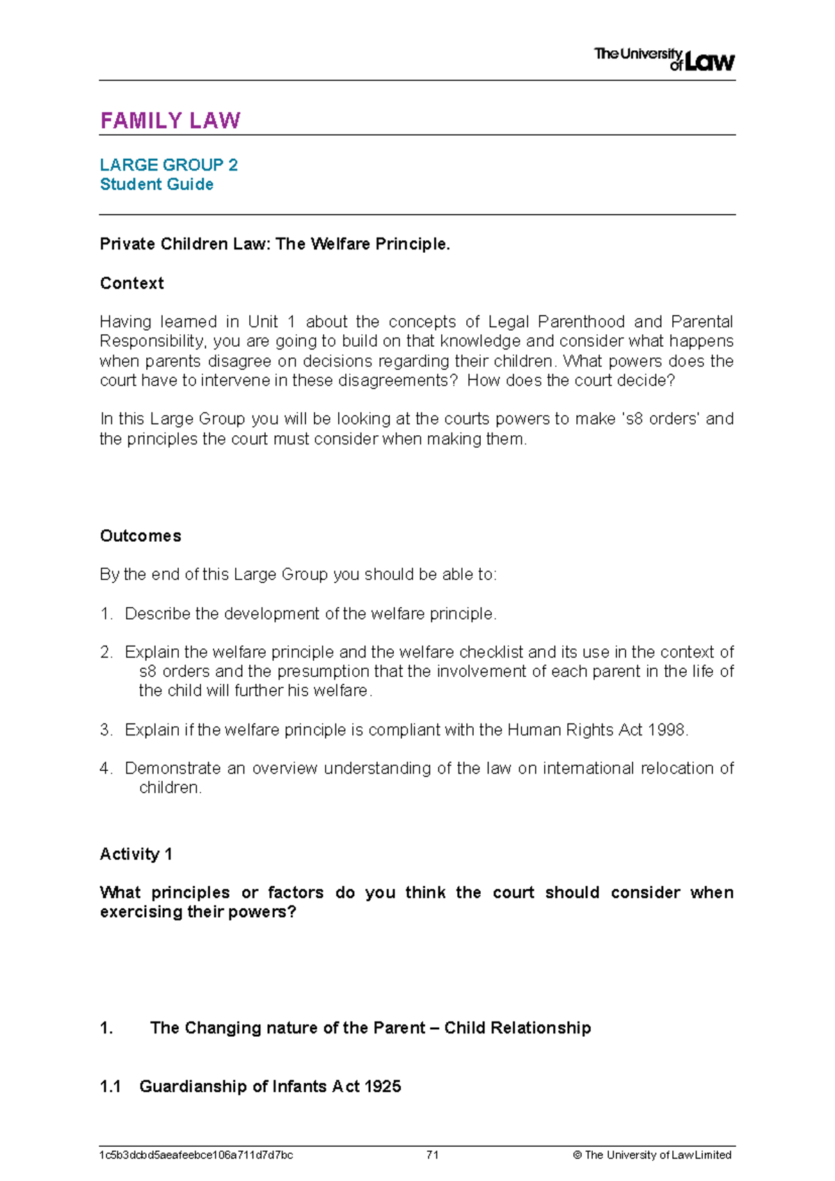 2324 fam lg02 ce01 student guide - FAMILY LAW LARGE GROUP 2 Student ...