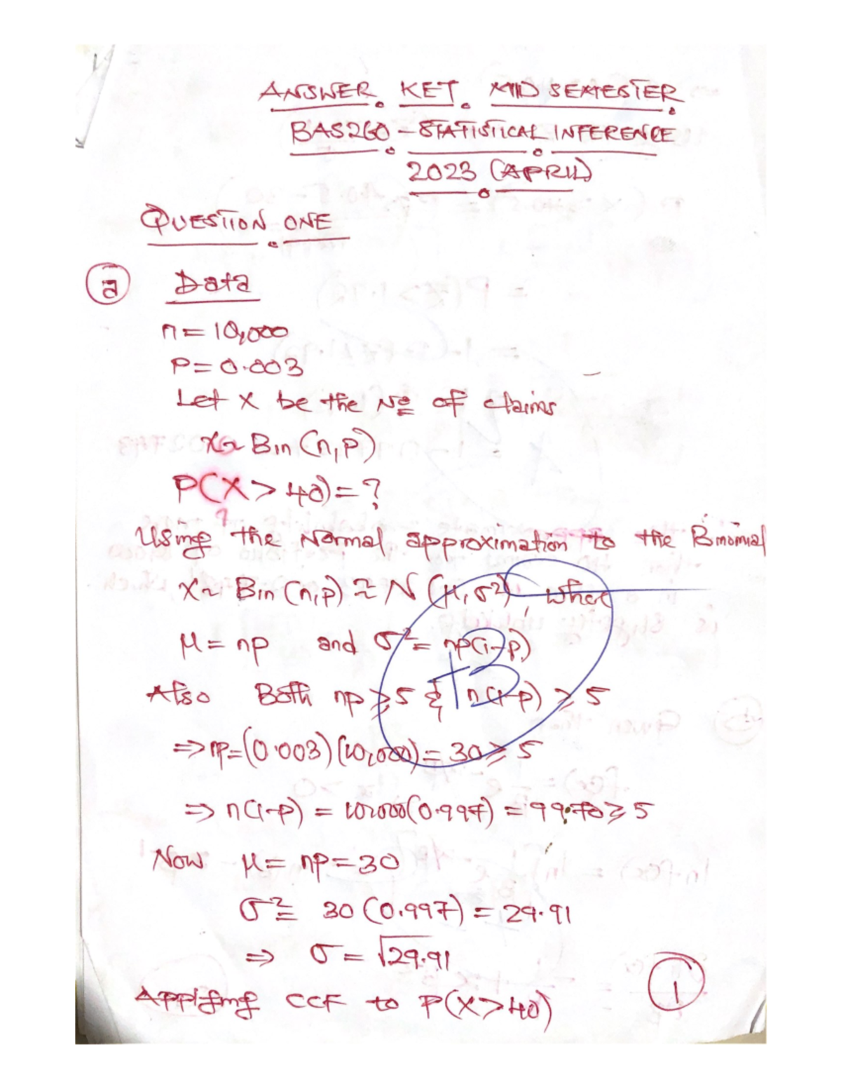Scanned Documents 1 Questions And Solutions Statistical Inference
