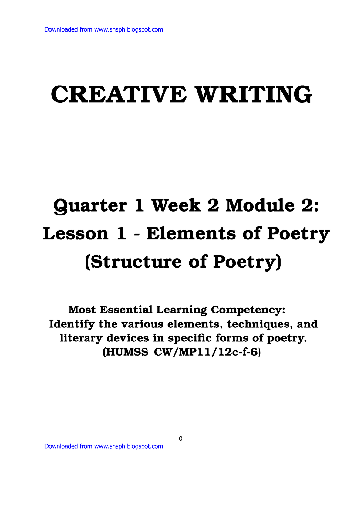 creative writing dll quarter 1 week 2