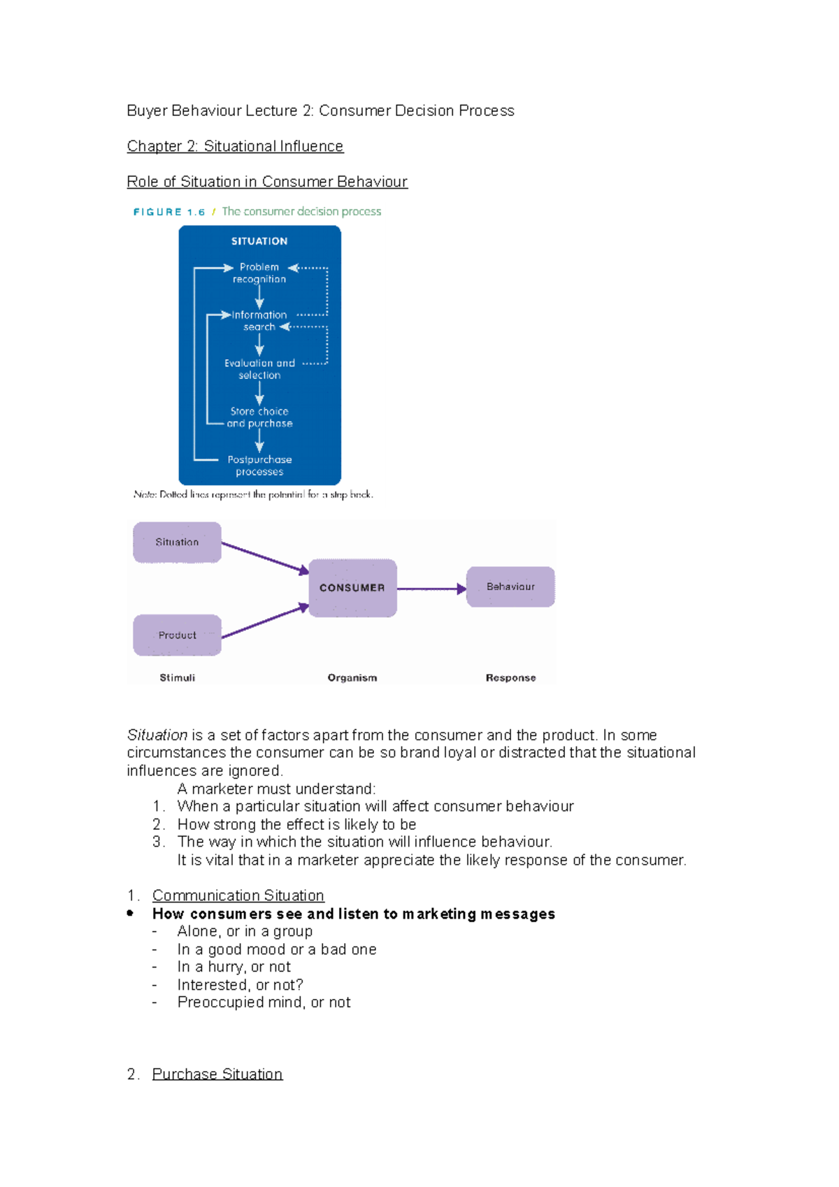 Lecture 2 - Buyer Behaviour Lecture 2: Consumer Decision Process ...