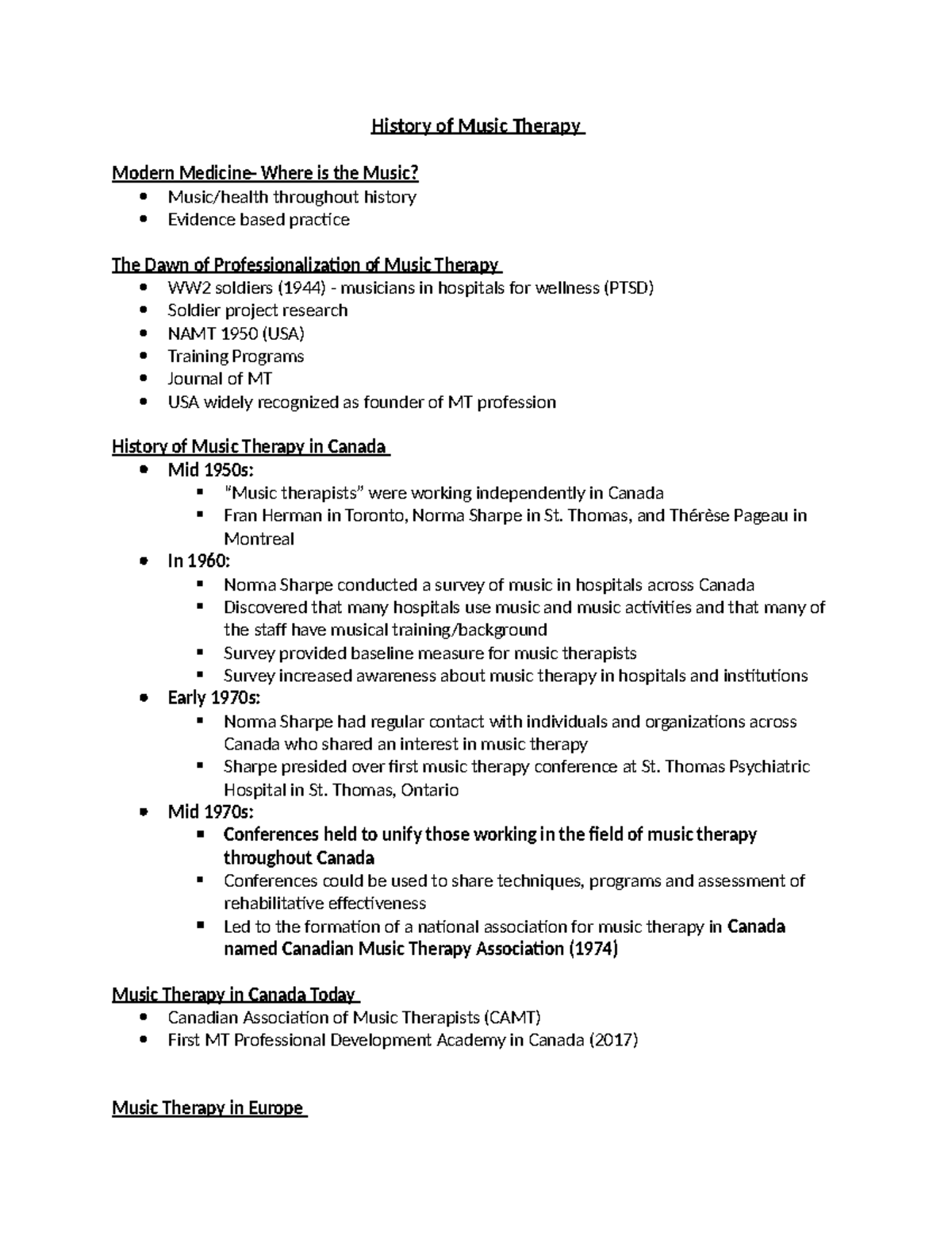 2 History of Music Therapy History of Music Therapy Modern Medicine