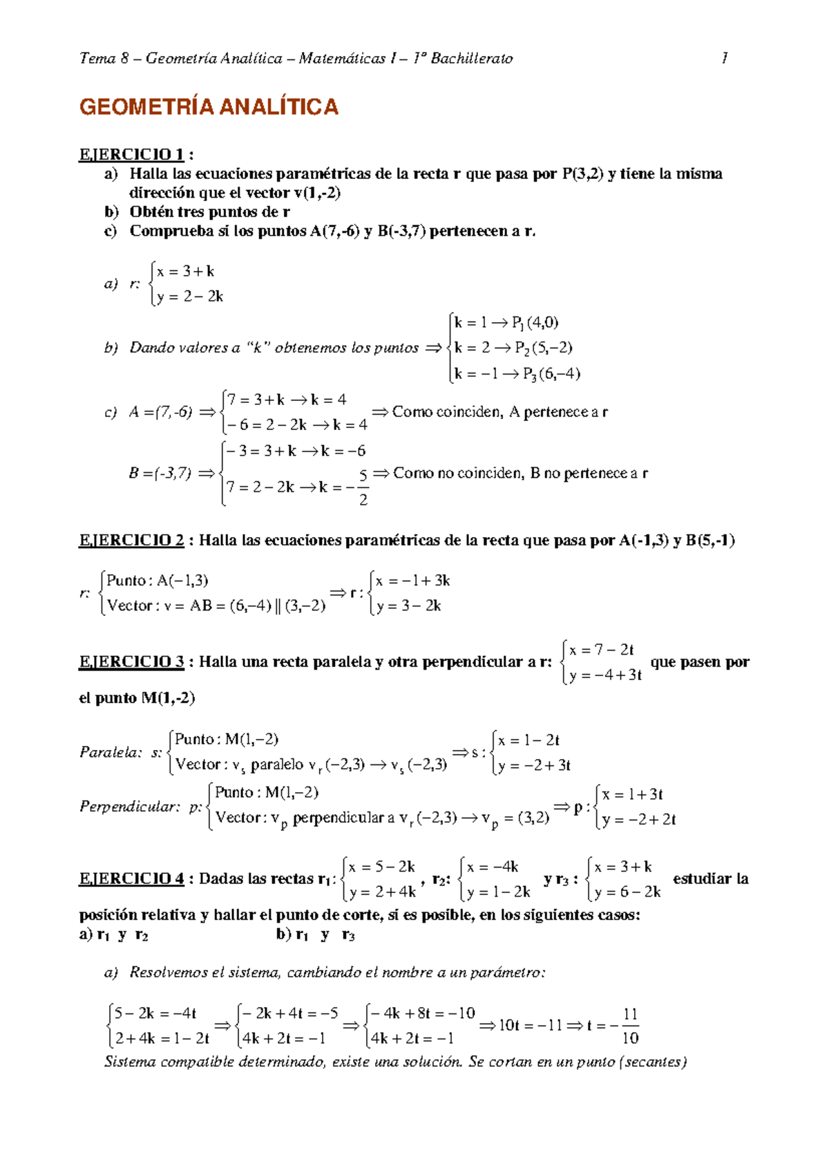 Geometria Analitica - Ejercicios Solucionados De Geometría - GEOMETRÍA ...