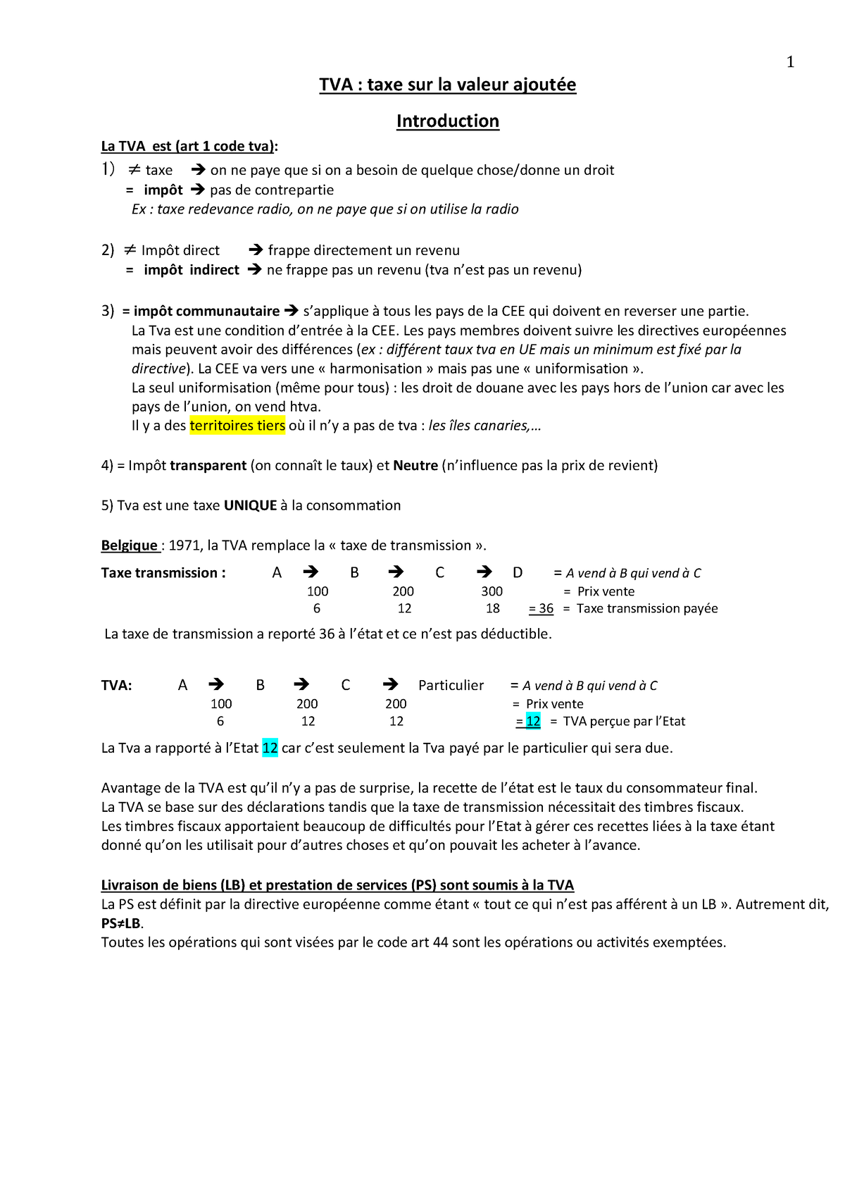 Tva Synthe Se Pdf Synth Se Sur La Mati Re De La Tva Tva Taxe Sur La Valeur Ajout E