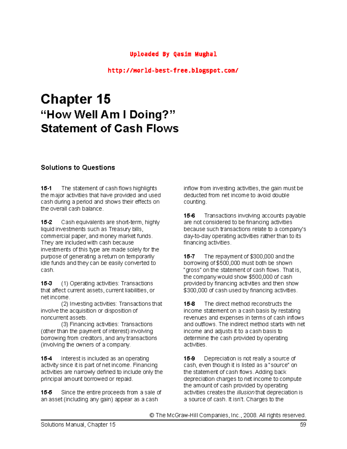 CMA - Chapter 15 - Cost and Managerial accounting - Uploaded By Qasim ...