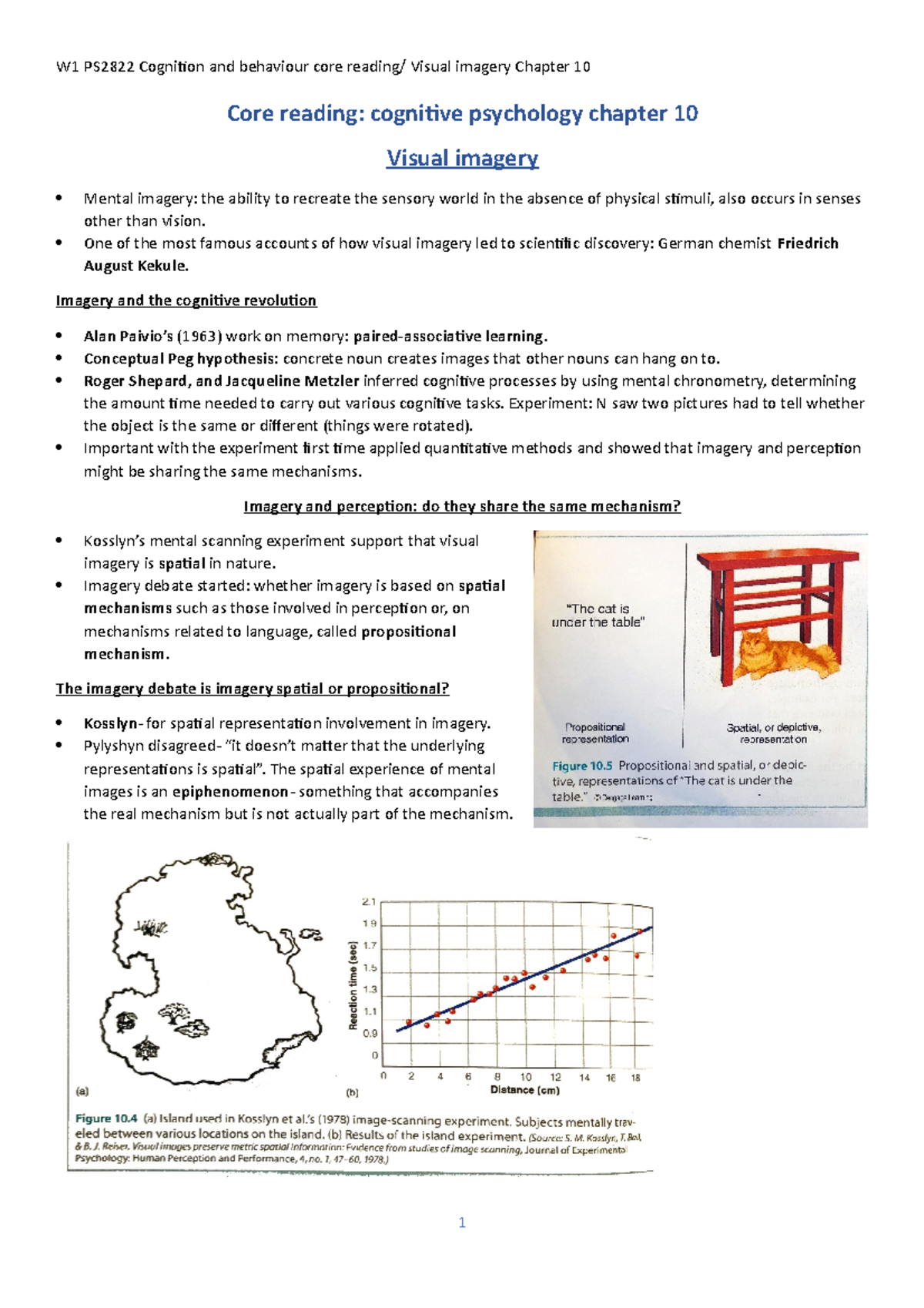 W1 PS2822 Cognition and behaviour core reading Visual imagery Chapter ...
