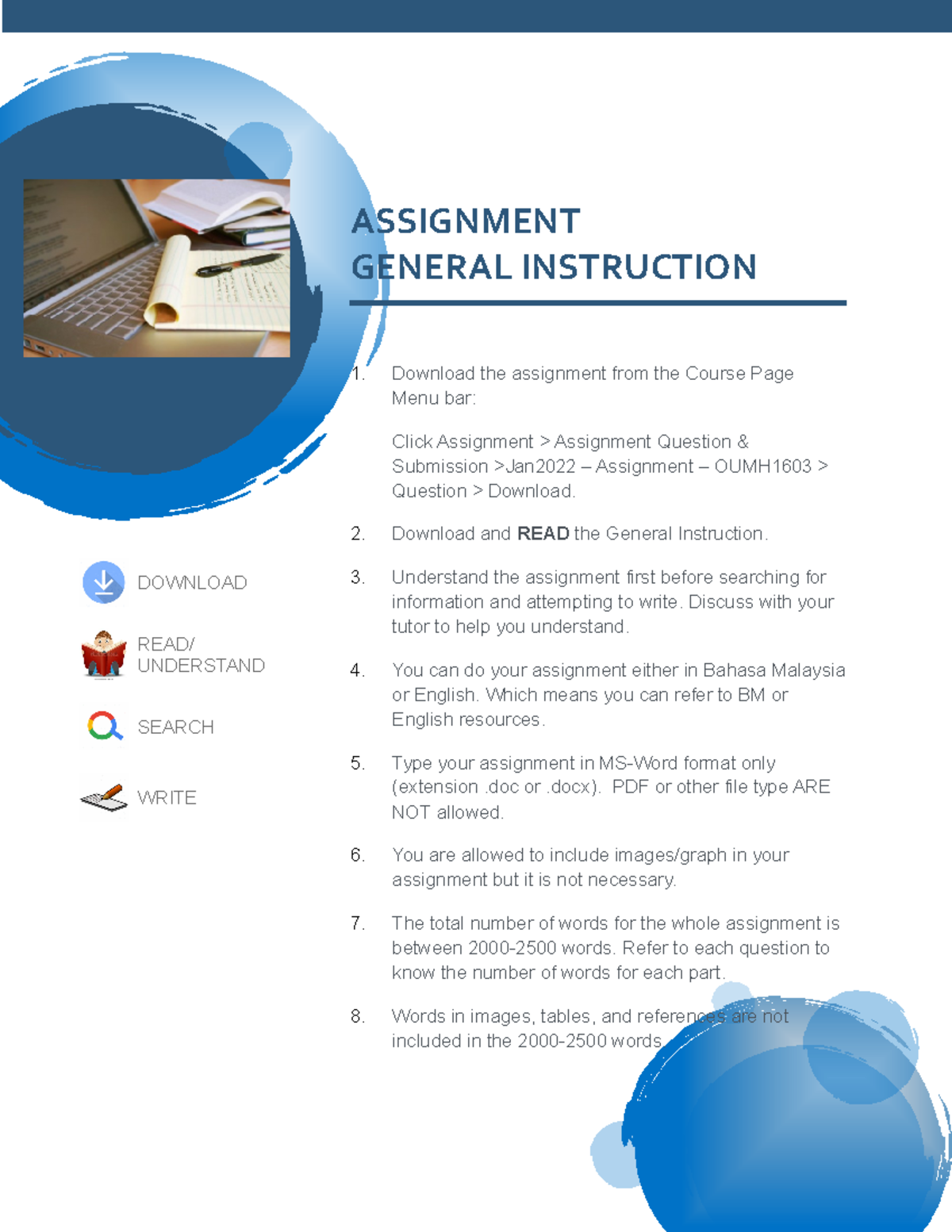 General Instruction - notes - ASSIGNMENT GENERAL INSTRUCTION Download ...