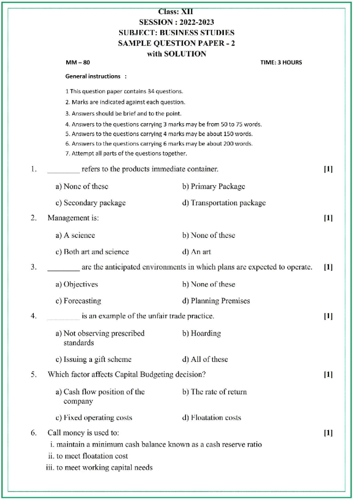 Business Studies 2023 Set - 2 - International Business & Finance - Studocu