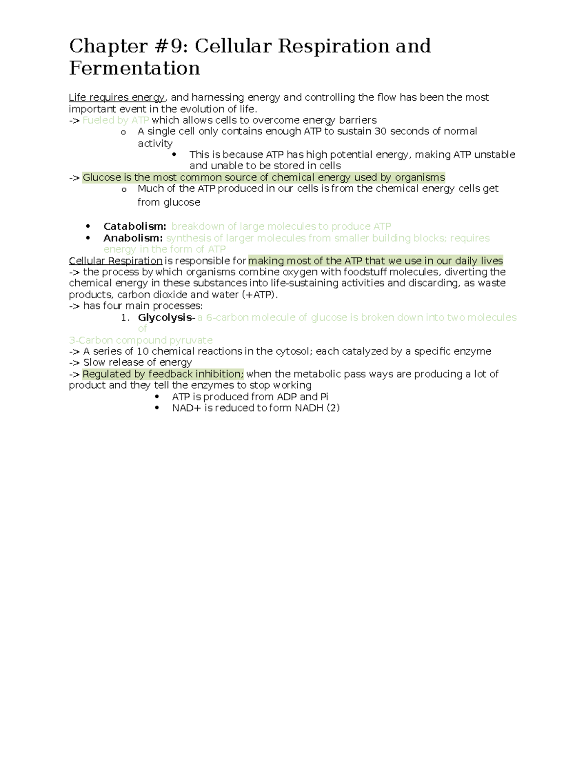 Chapter #9 - Fermentation Life requires energy, and harnessing energy ...