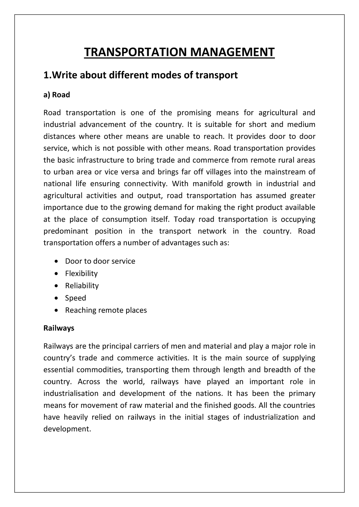 literature review on transport management system