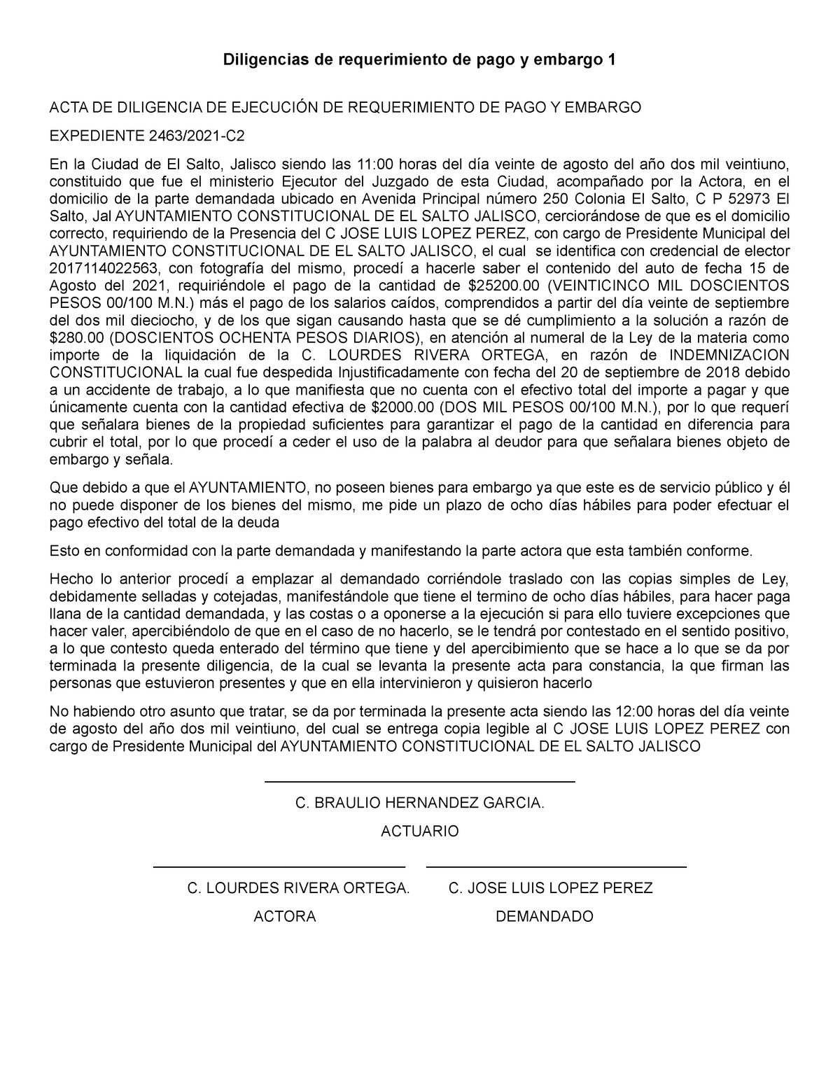 Carta Notarial De Requerimiento De Pago Y Otros Sres Linares Tiempo
