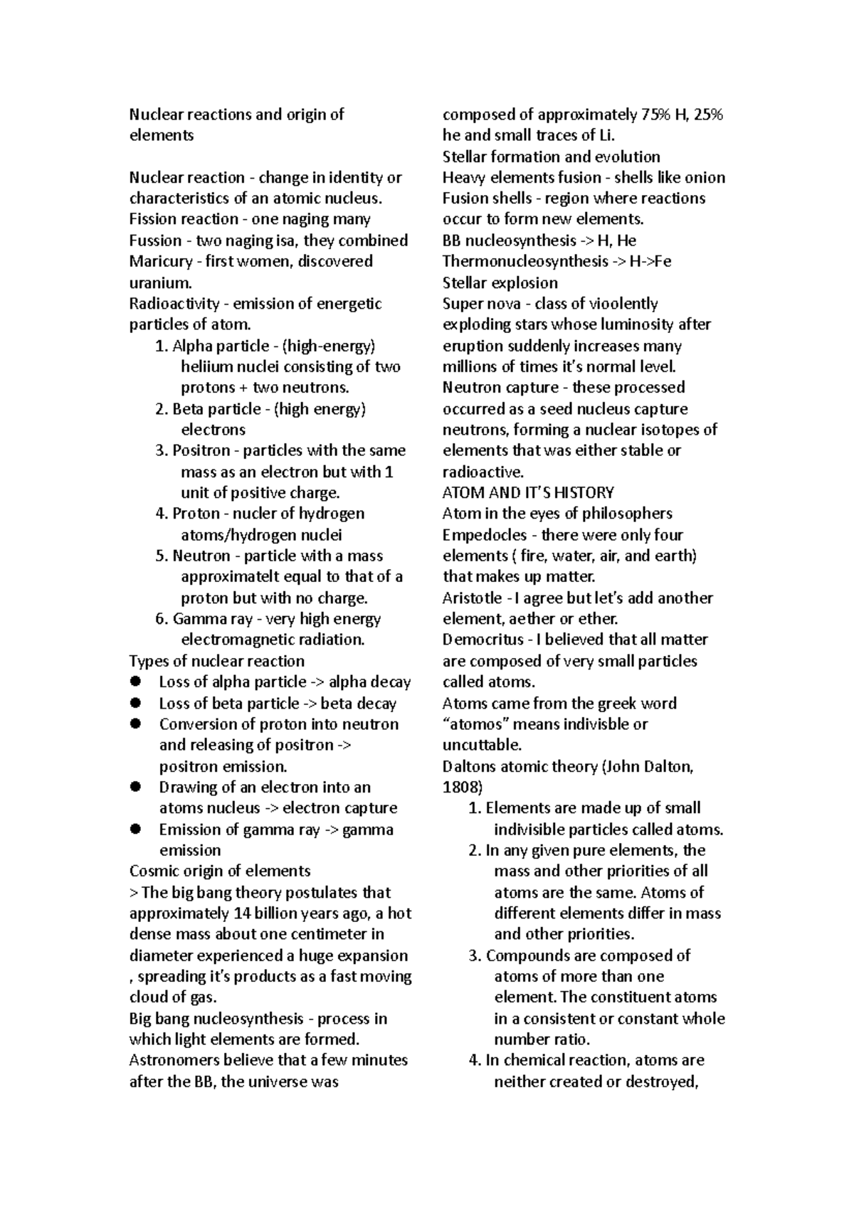 Physical-science-reviewer - Nuclear reactions and origin of elements ...