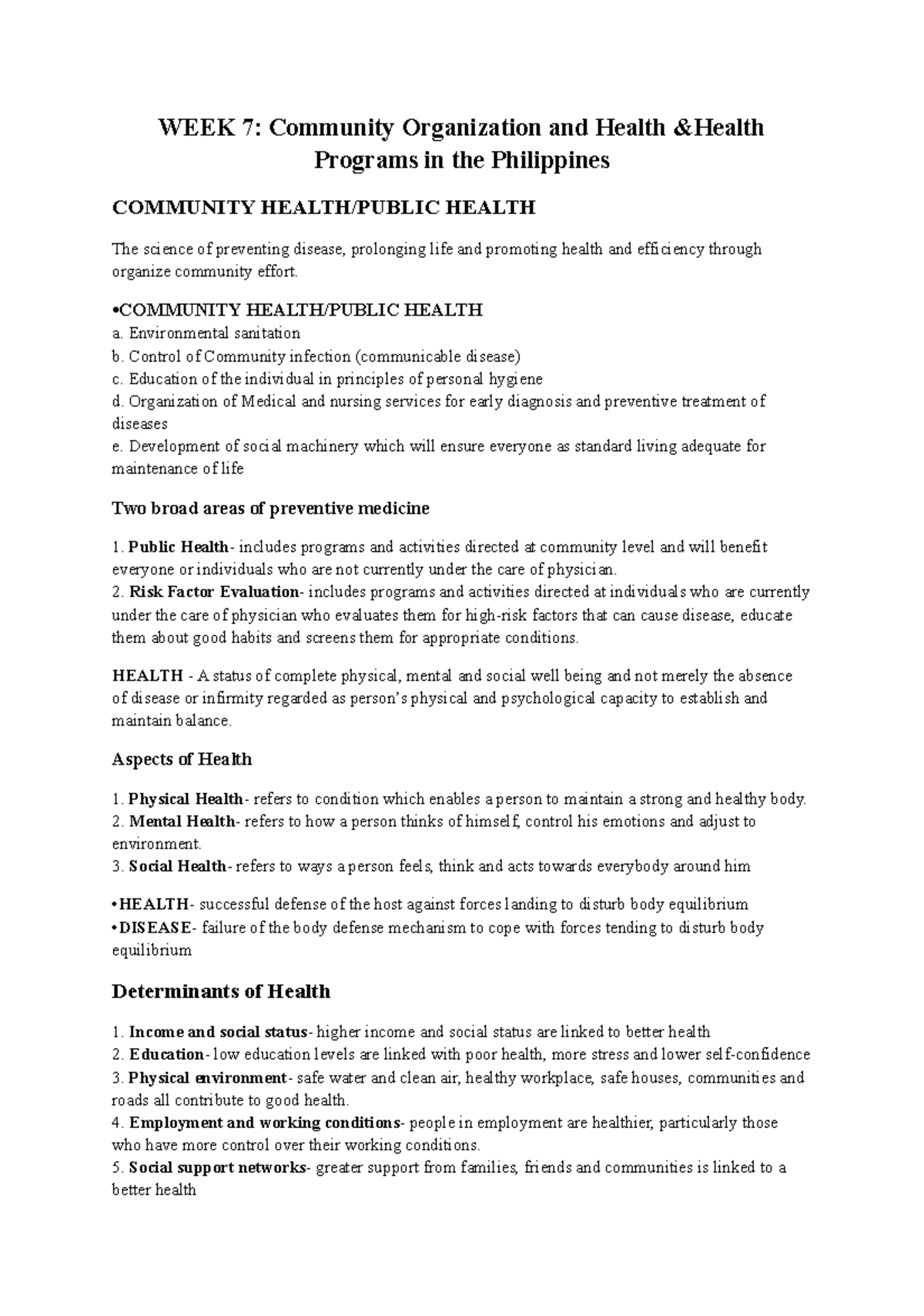 CPHM transes (Midterms) - WEEK 7: Community Organization and Health ...