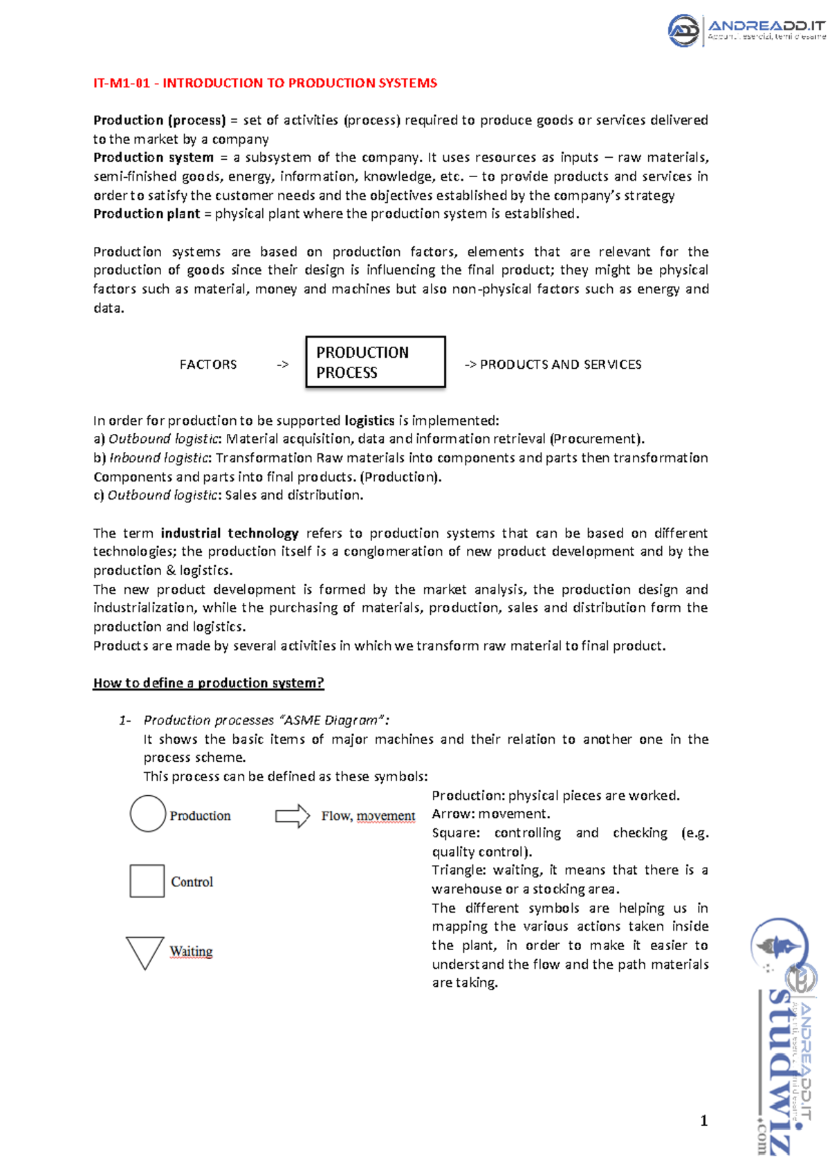 Industrial Technologies policy Complete Notes - IT-M1-01 - INTRODUCTION ...