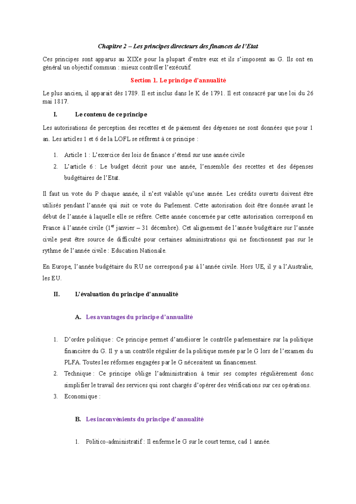 Chapitre 2 - Les Principes Directeurs Des Finances De L'Etat - Ils Ont ...