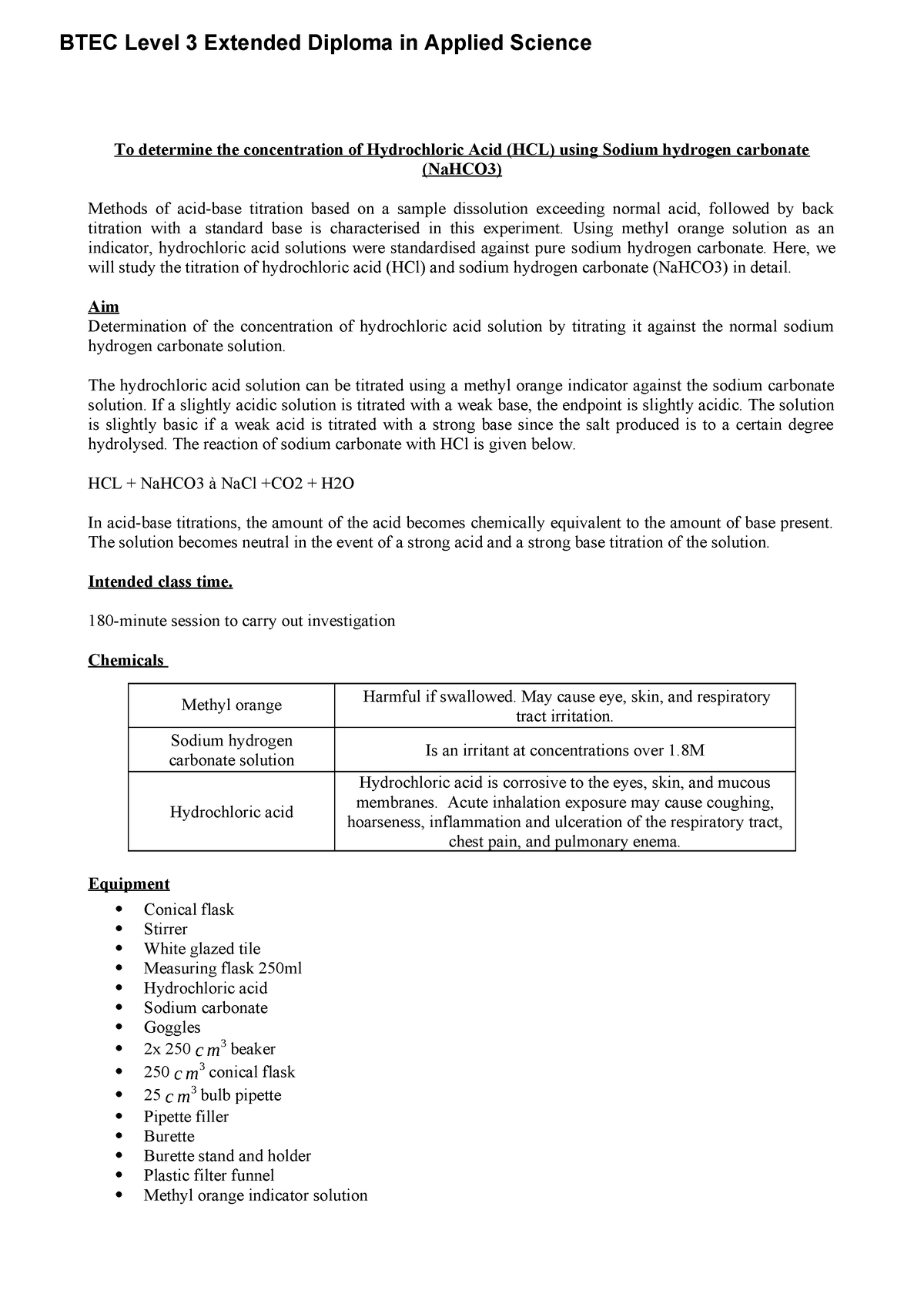 btec applied science unit 2 assignment c