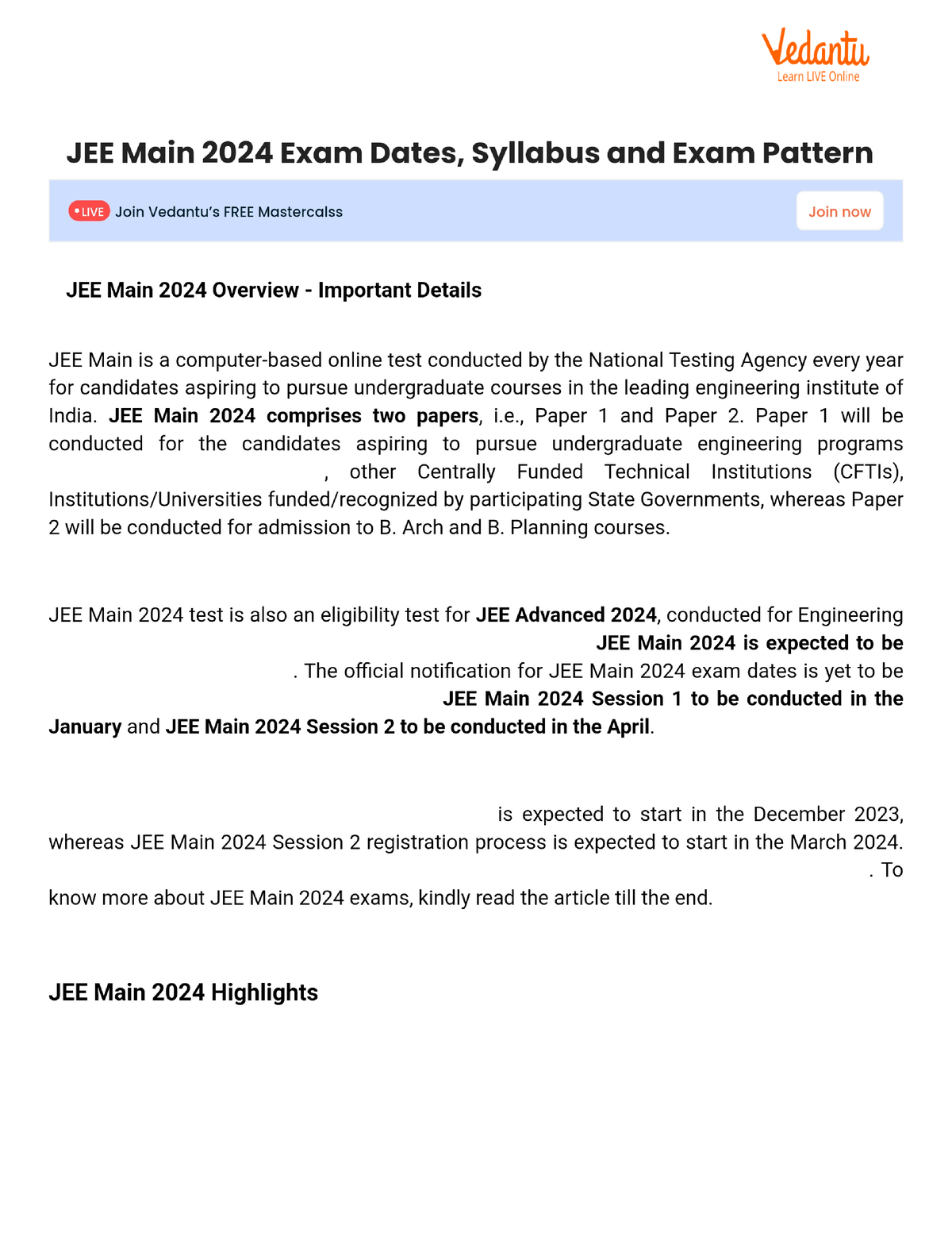 JEE Main 2024 Exam Dates, Syllabus and Exam Pattern Aksh jee mains pyq Studocu