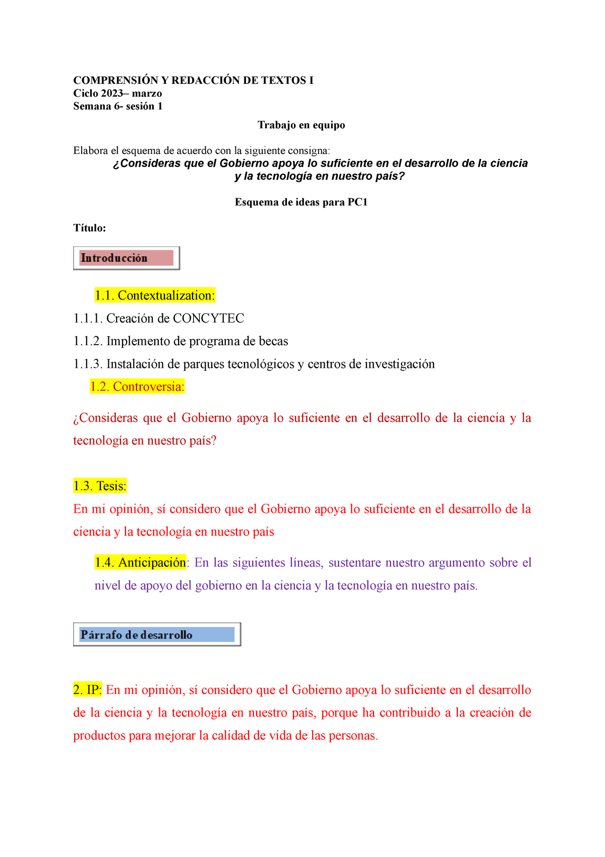 Comprensión Y Redacción DE Textos Semana 7 Corregir - COMPRENSIÓN Y ...