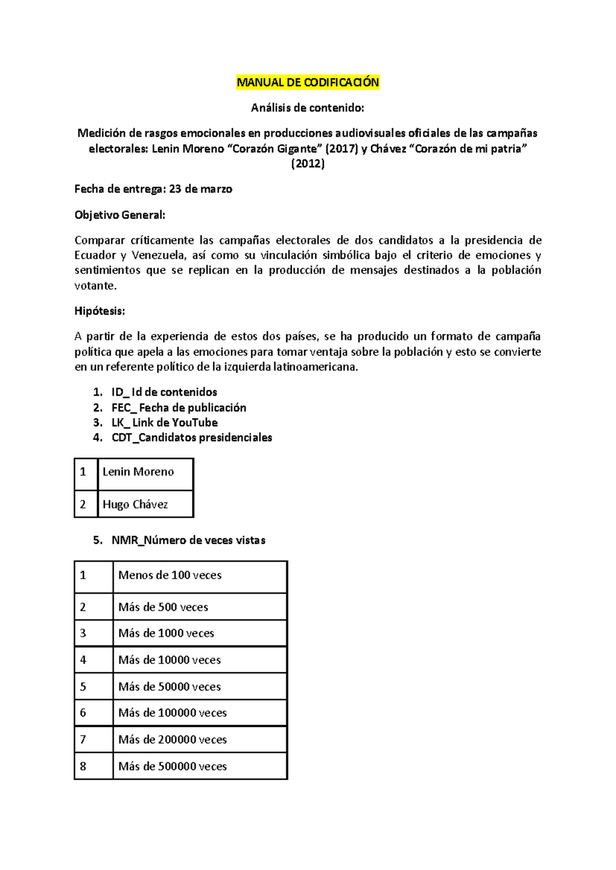 Manual DE Codificación - Ejemplo - MANUAL DE CODIFICACIÓN Análisis de ...