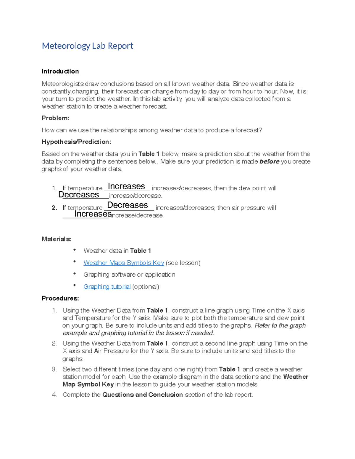 Meteorology lab report 2 Meteorology Lab Report Introduction