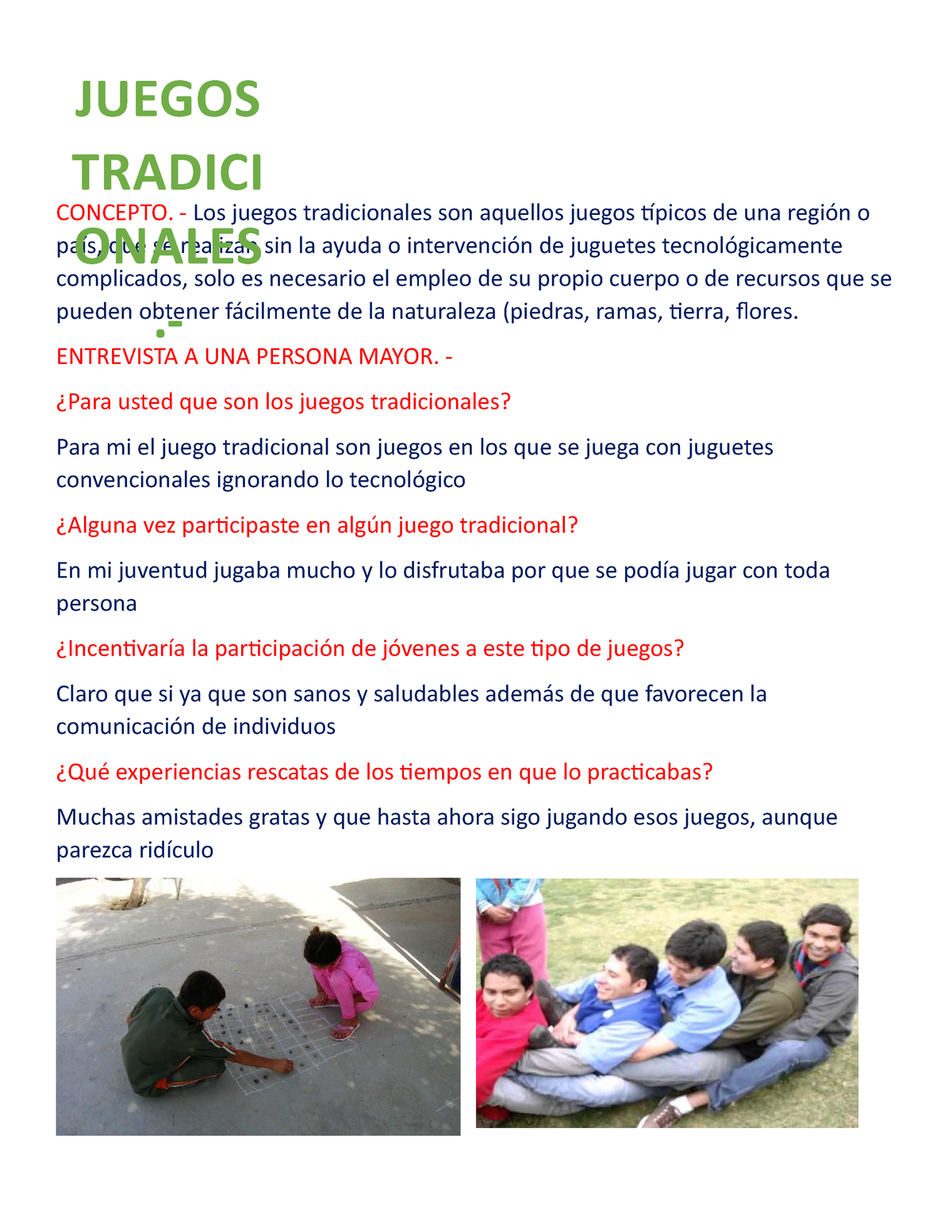 Juegos Tradicionales - Solo Para 5 - CONCEPTO. - Los Juegos ...