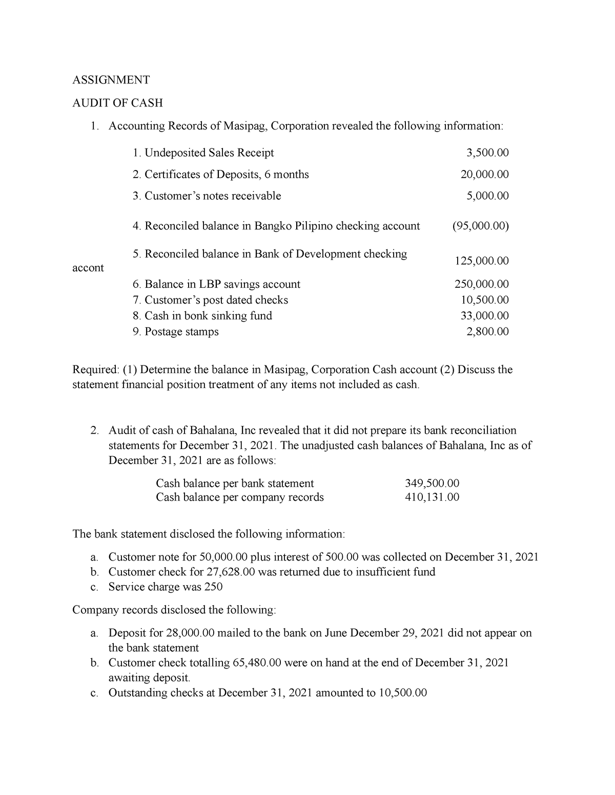 what is assignment of audit