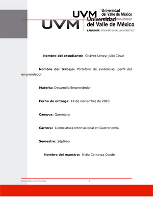 Actividad 2. Automatizada Desarrollo Emprendedor UVM - Pregunta 1 1 De ...