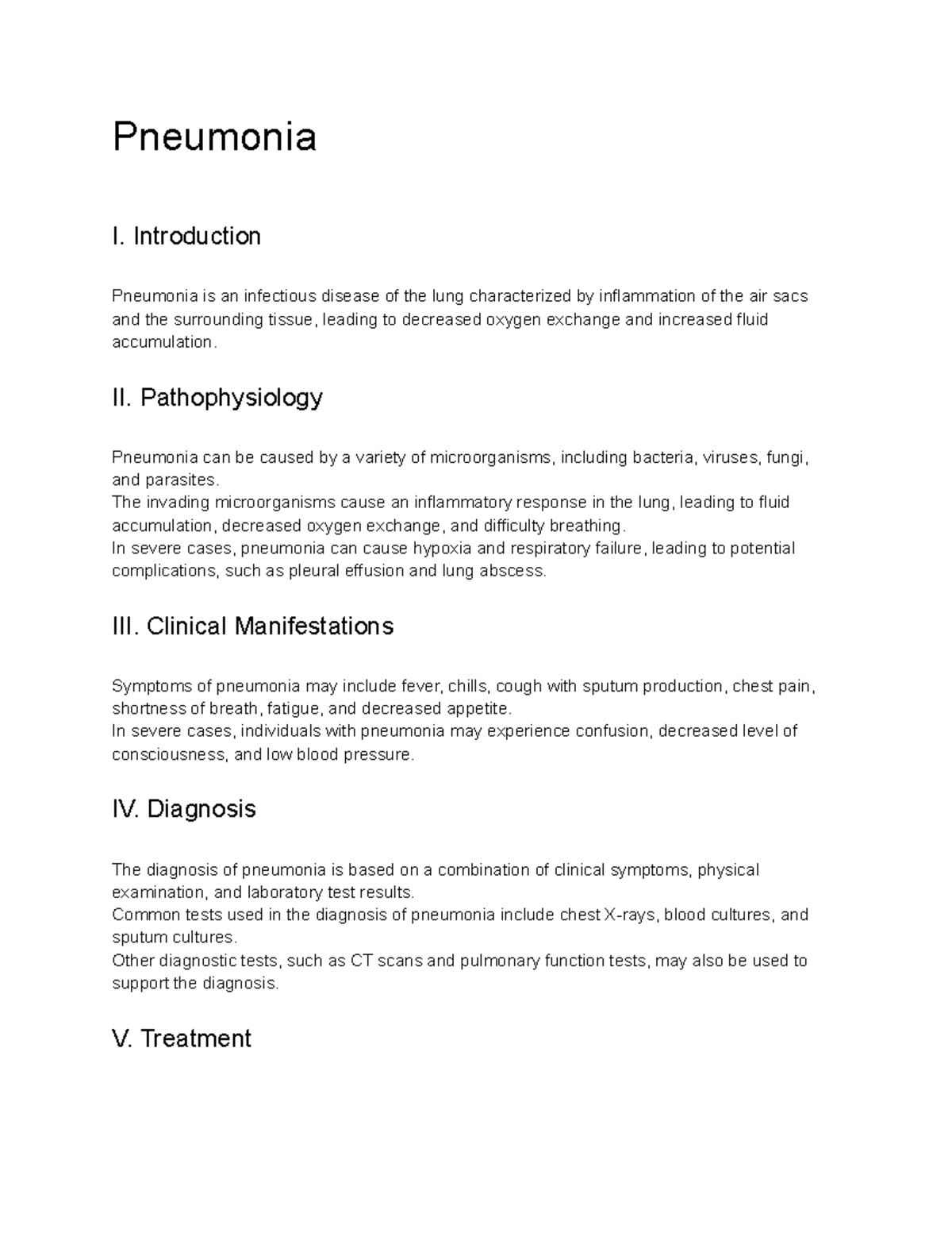 Pathophysiology (NUR 322) Lecture 25 - Pneumonia - Pneumonia I ...