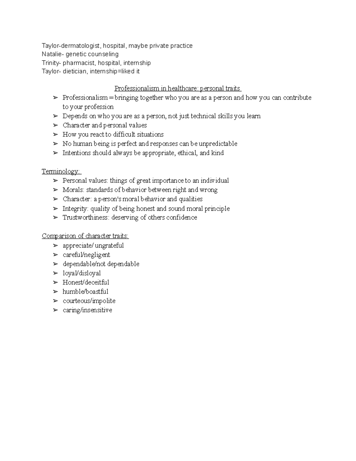 Lecture Notes 3 1 30 - Taylor-dermatologist, hospital, maybe private ...