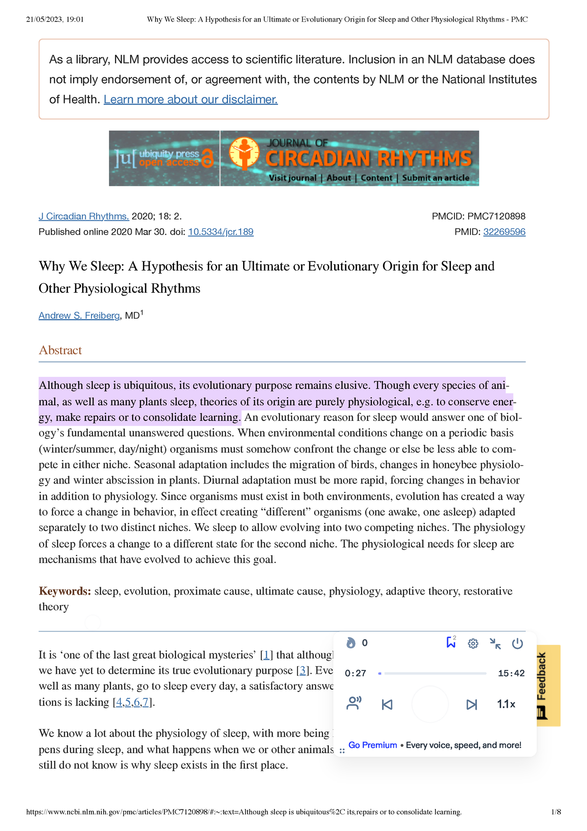 hypothesis examples sleep