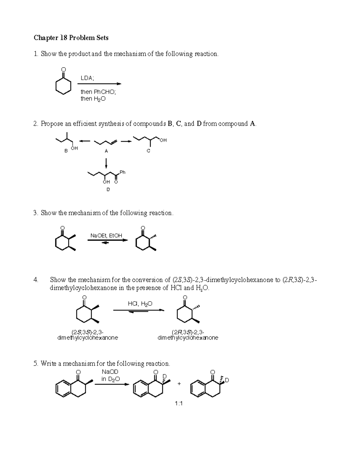 Chater 18 problem set - Chapter 18 Problem Sets 1. Show the product and ...