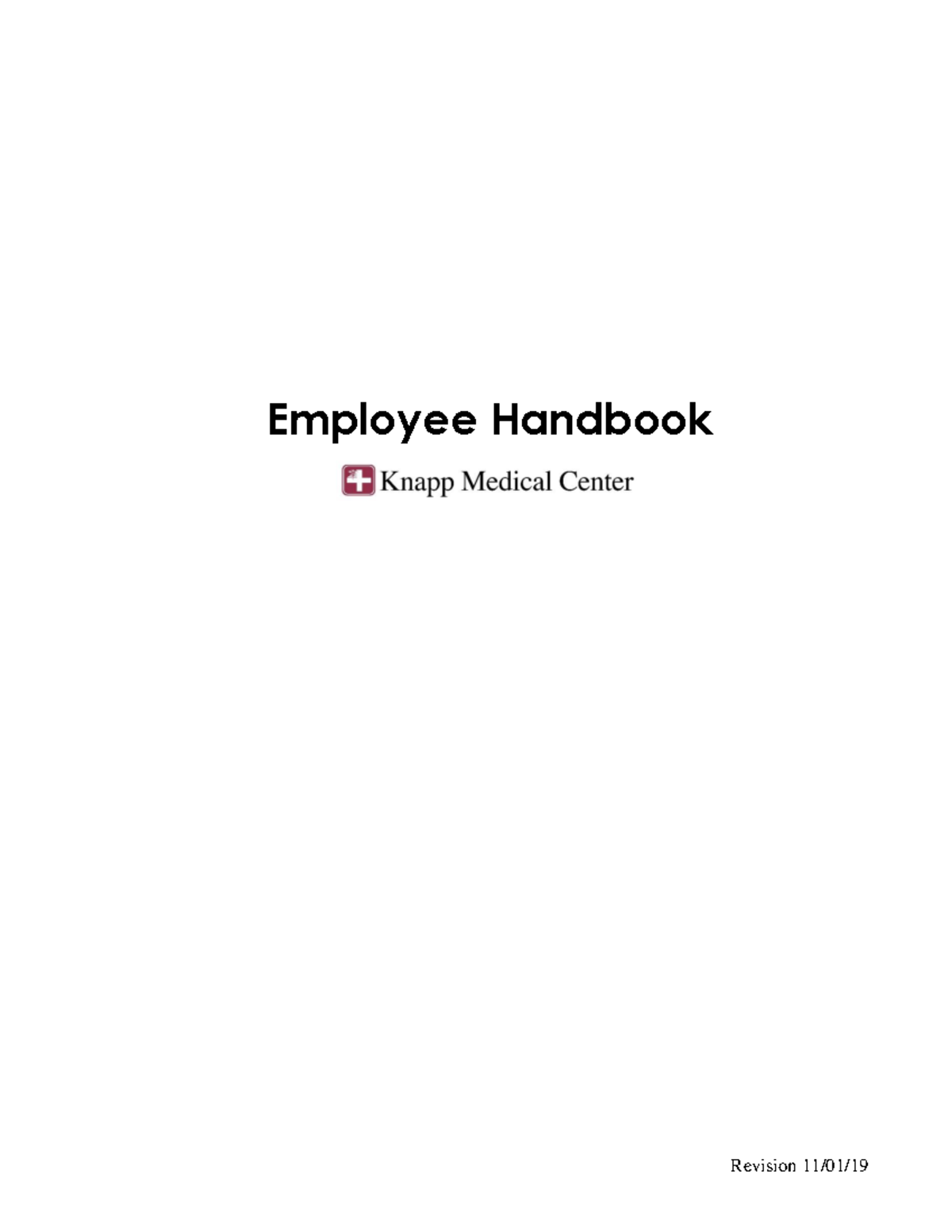 KMC 2020 Employee Handbook - Employee Handbook Revision Table of ...