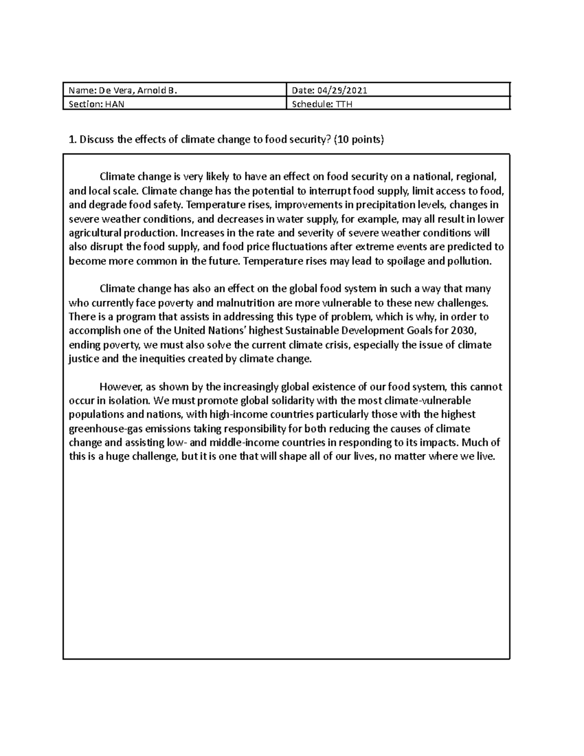 essay on food security grade 11