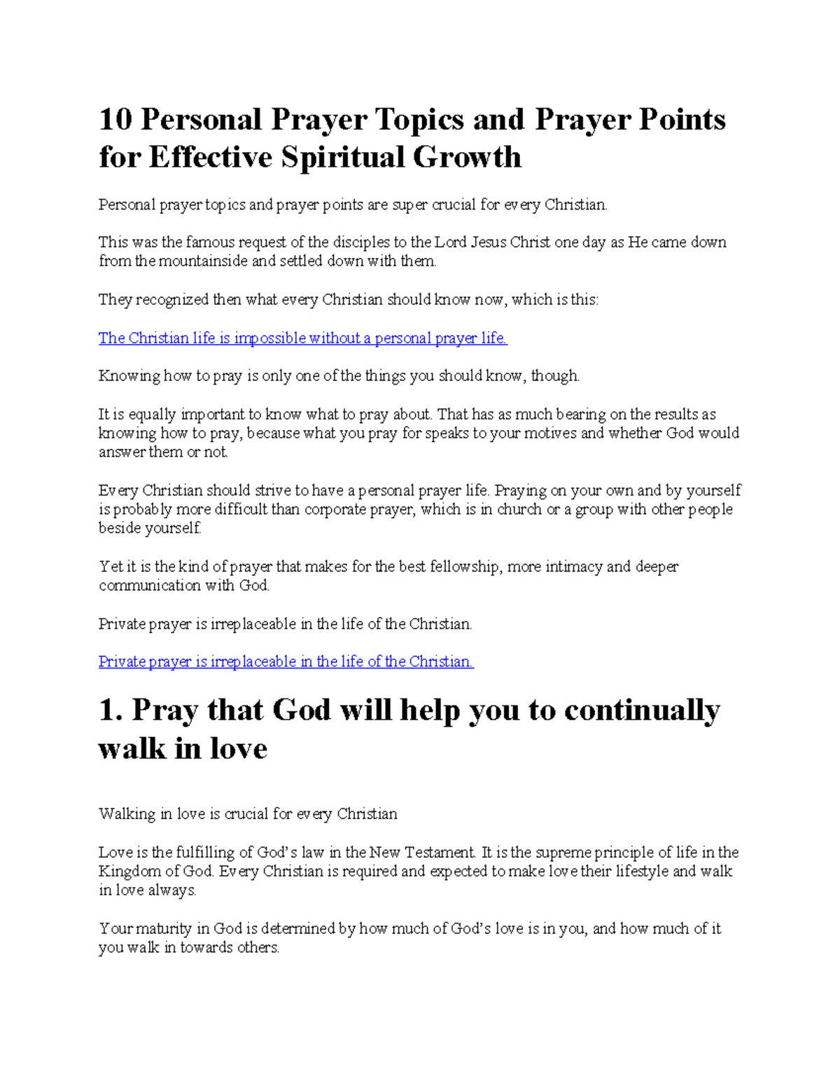 10 Personal Prayer Topics and Prayer Points for Effective Spiritual ...