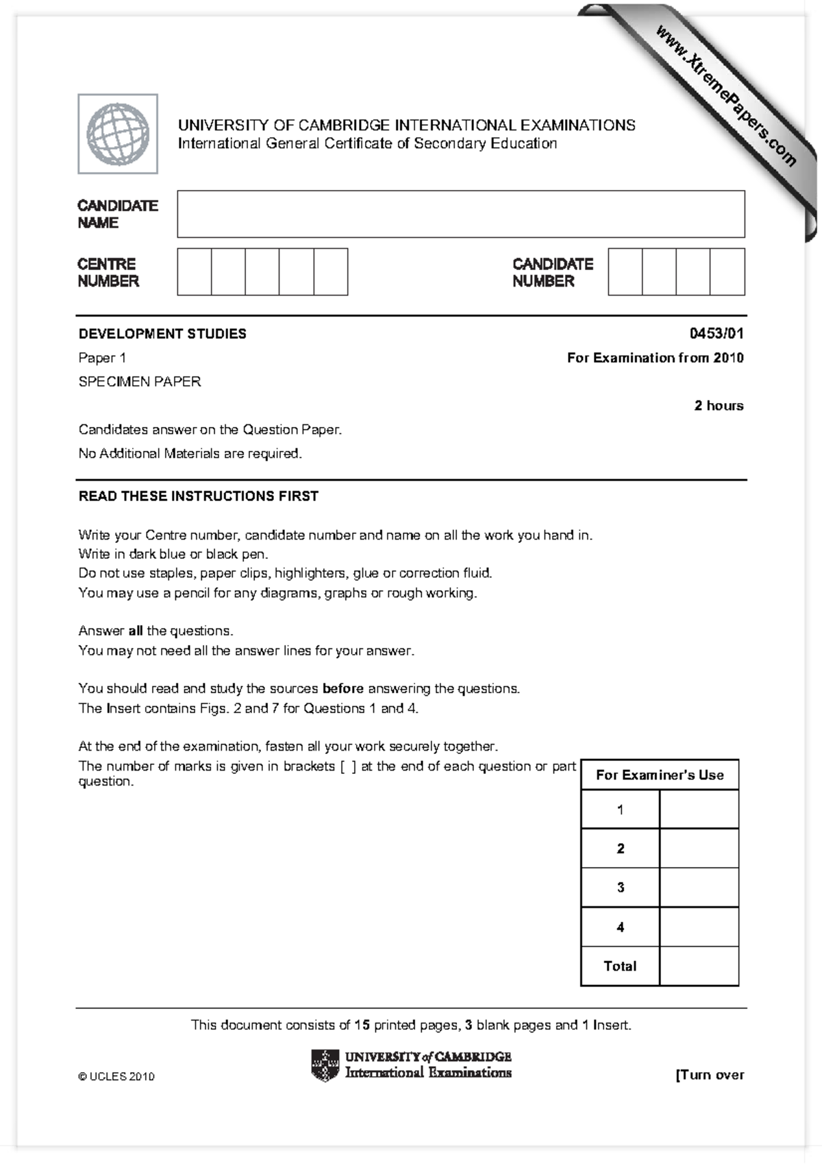 0453 Specimen Paper 1 2010 :south africa fringe benefit: taxpayer ...