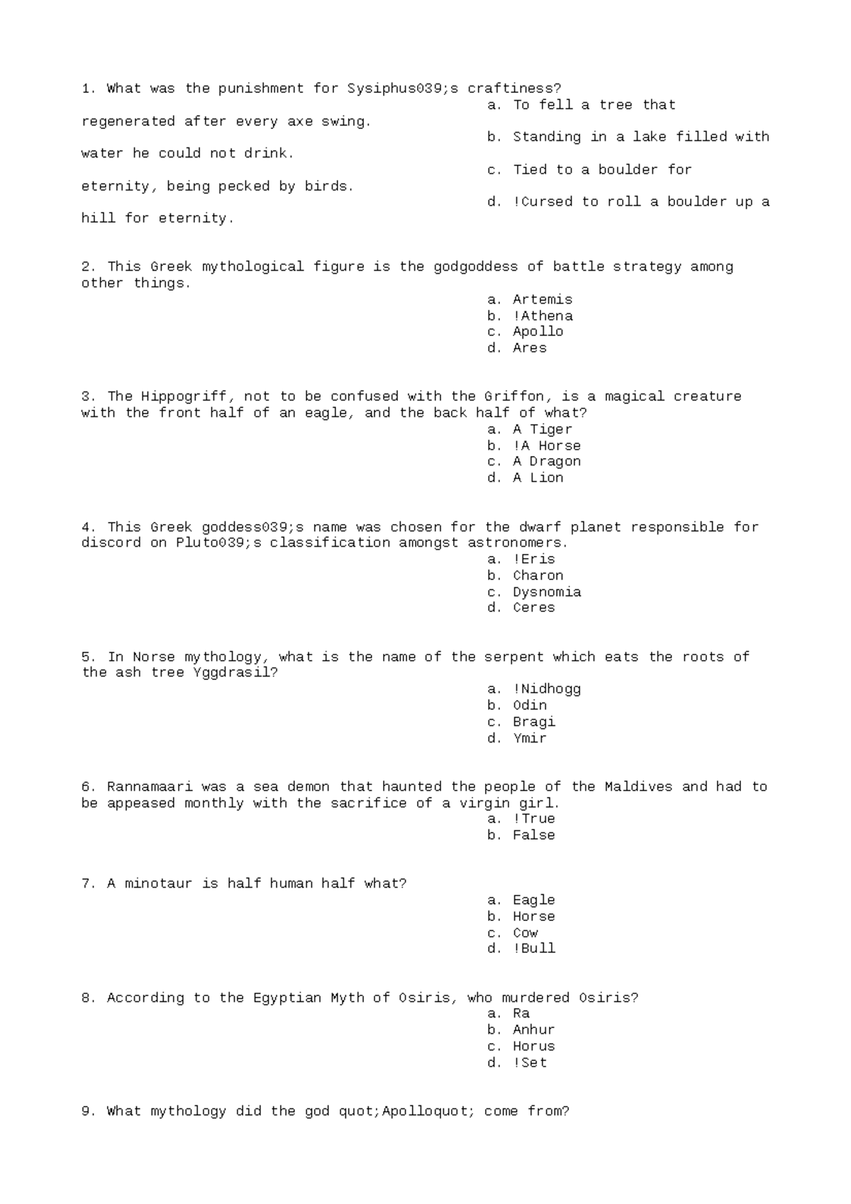 ANT220 Study Guide 9 - What was the punishment for Sysiphus039;s ...