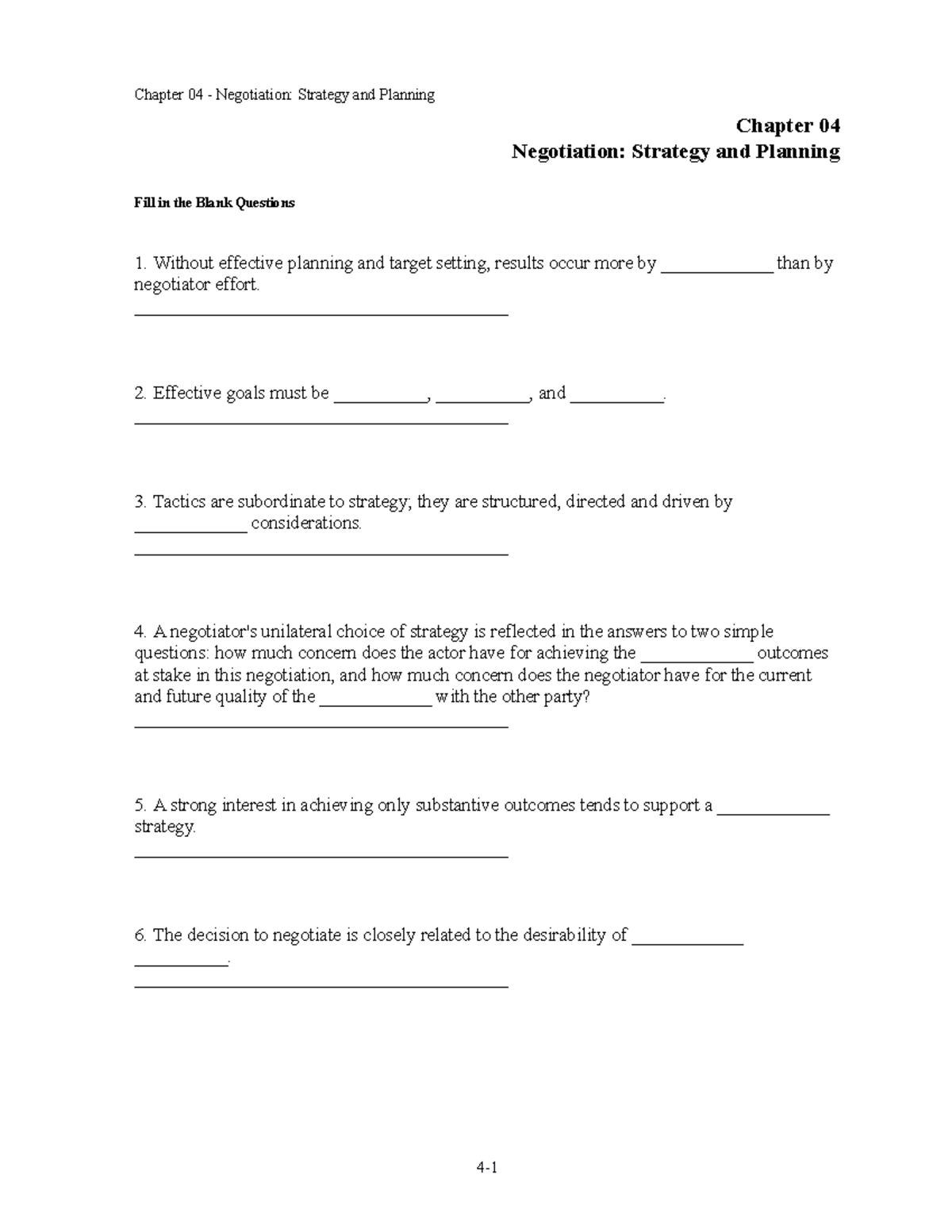 Chap004 - Itts Knowledge About Chapter 4 - Chapter 04 Negotiation ...