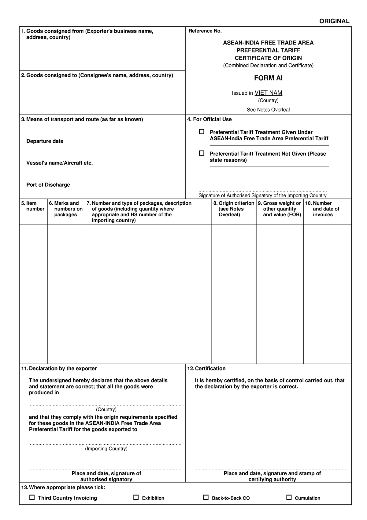 2022.10.24 Form AI - XX-PLHH - ORIGINAL Goods consigned from (Exporter ...