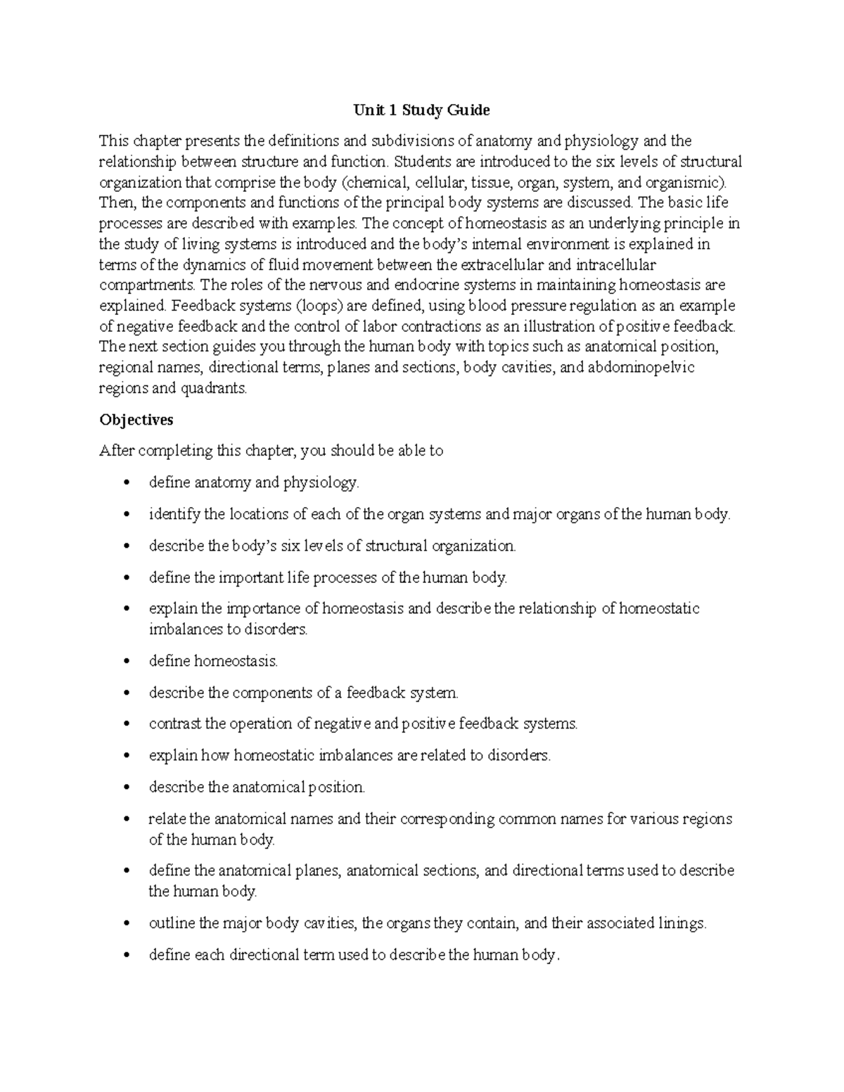 Unit 1 Study Guide - UNIT 1 - Unit 1 Study Guide This chapter presents ...