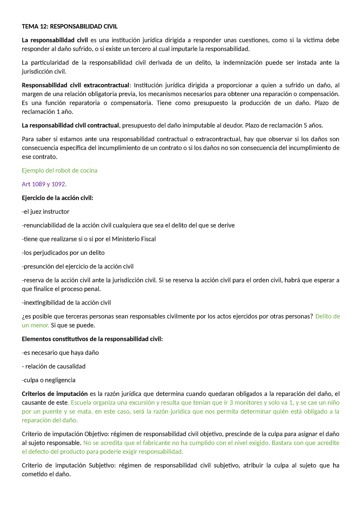 TEMA 12 - Apuntes Derecho De Las Obligaciones Completados Con El Power ...