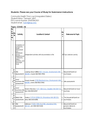 CPE Record Tasneem D028 - Master of Science, Nursing Core Clinical ...