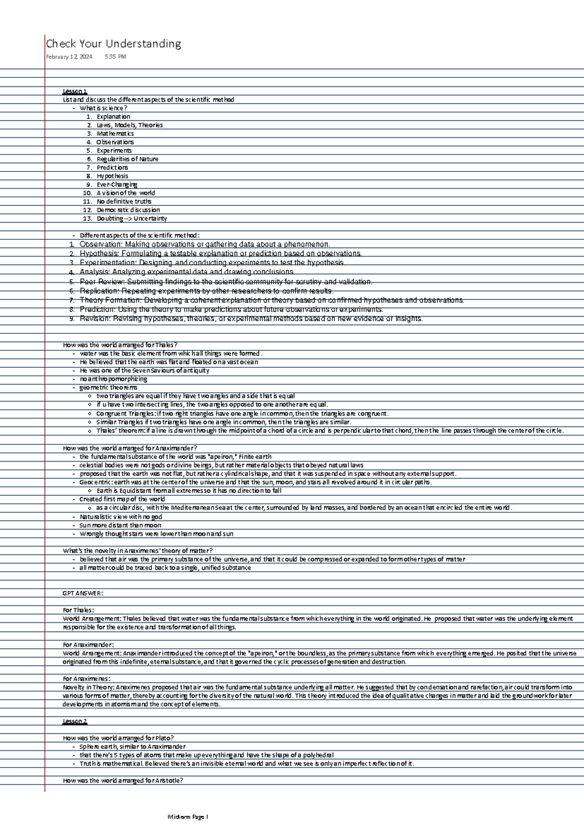 Questons - Answers to practice questions for the first 6 lessons ...