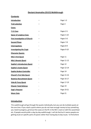 Deviant Anomalies 0 Walkthrough Deviant Anomalies 0.8